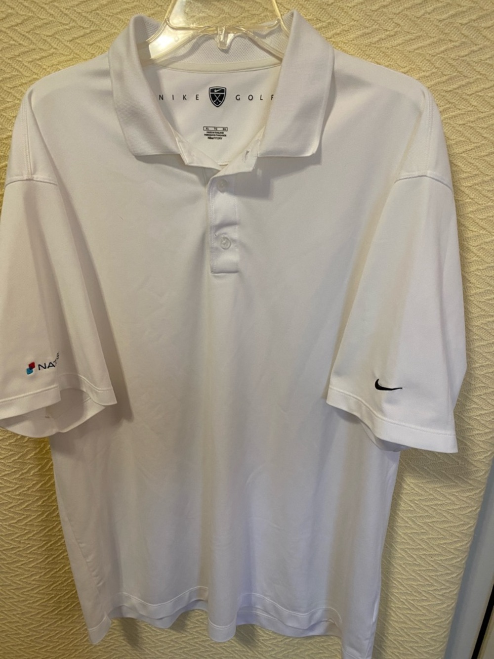 Nike White Golf Polo with Black Swoosh